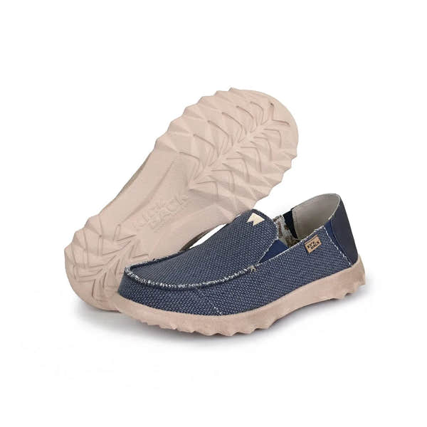 Kickback Couch Classic Vibe Woven Canvas Mens Navy Textile Slip On Loafers