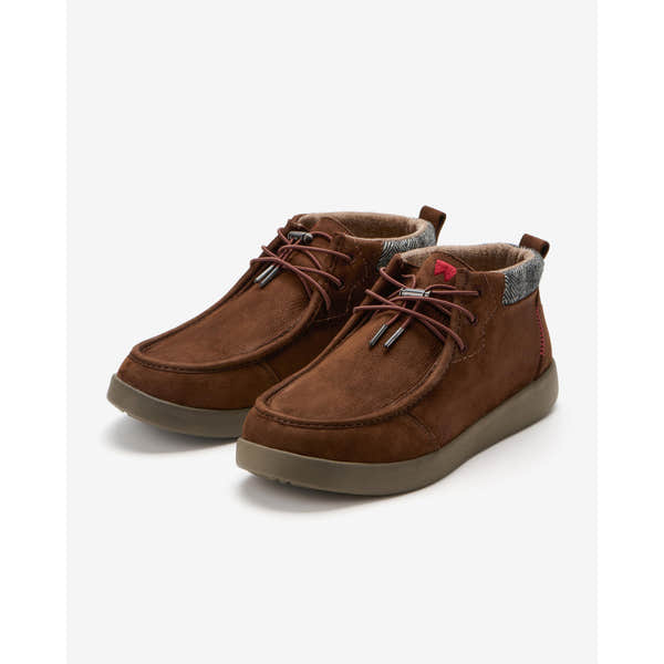 Kickback Hoogah men's chocolate leather chukka ankle boots, pair view.