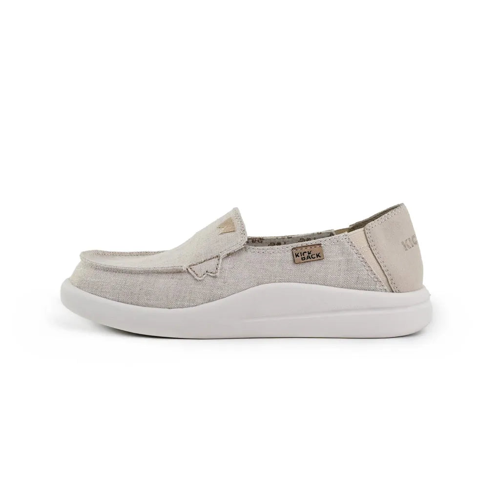 Kickback Rizzo Linen Ladies Natural Textile Slip On Loafers