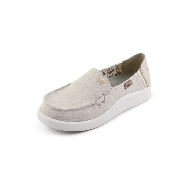 Kickback Rizzo Linen Ladies Natural Textile Slip On Loafers