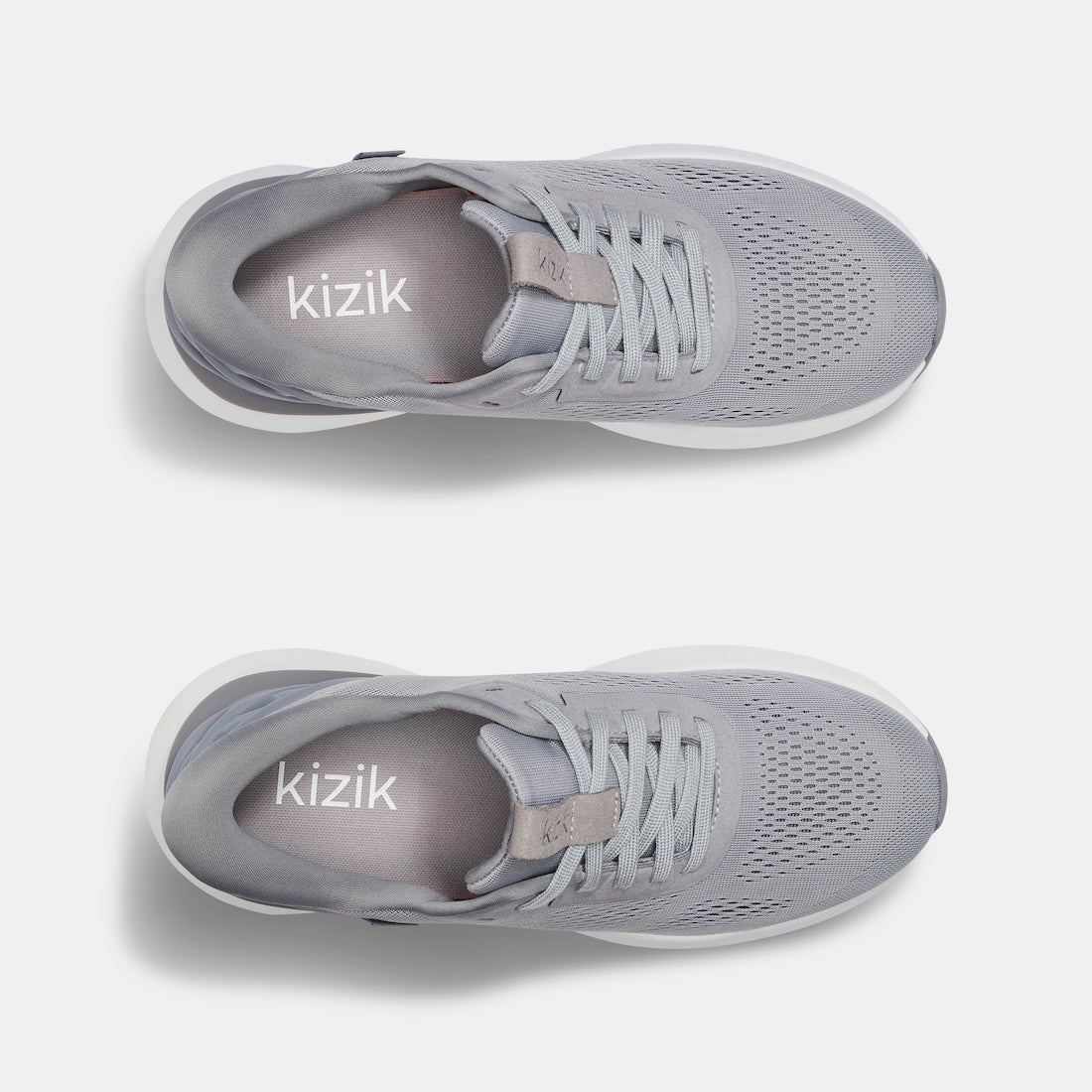 Kizik Athens 2.0 men's alloy leather slip-on trainers with arch support, breathable mesh upper, and white rubber sole.