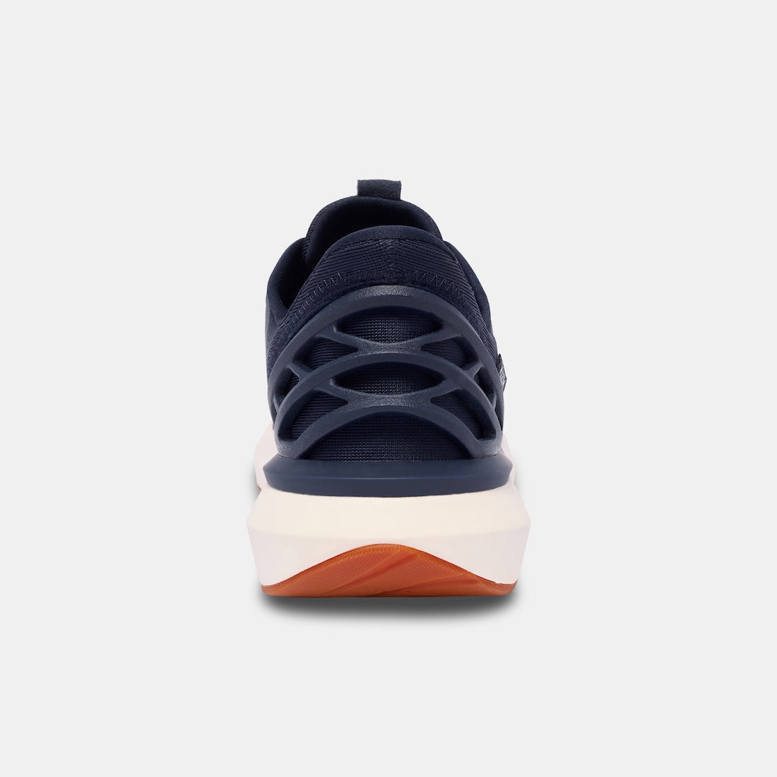 Kizik Athens 2.0 men's slip-on trainers with navy leather, arch support, and a white and orange sole.