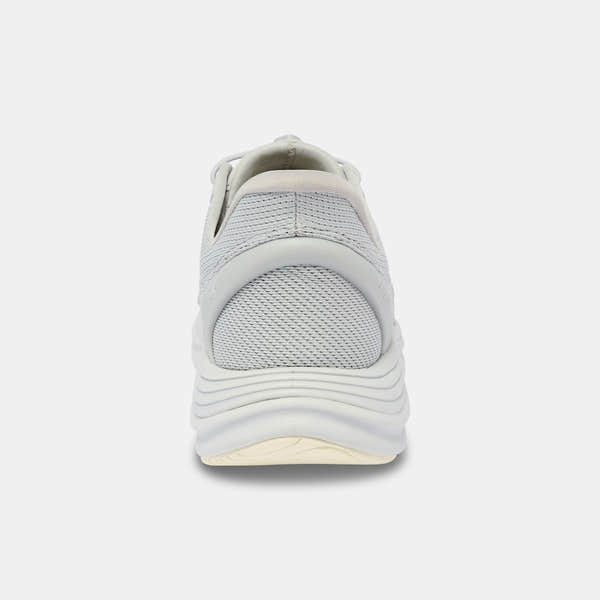 Kizik London Ladies Harbor Mist Leather and Textile Slip-On Trainers with arch support and white sporty design.