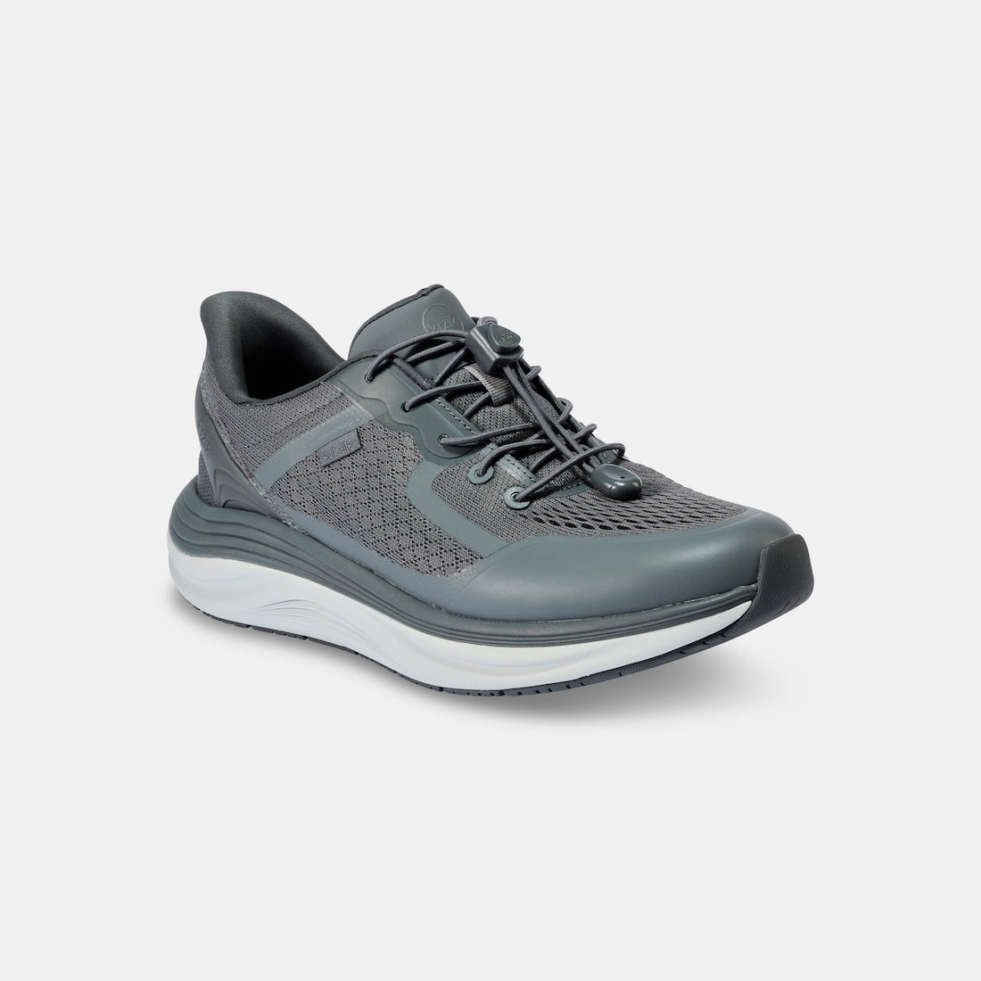 Kizik London men's Castlerock leather slip-on trainers with arch support, lightweight design, and breathable mesh upper.