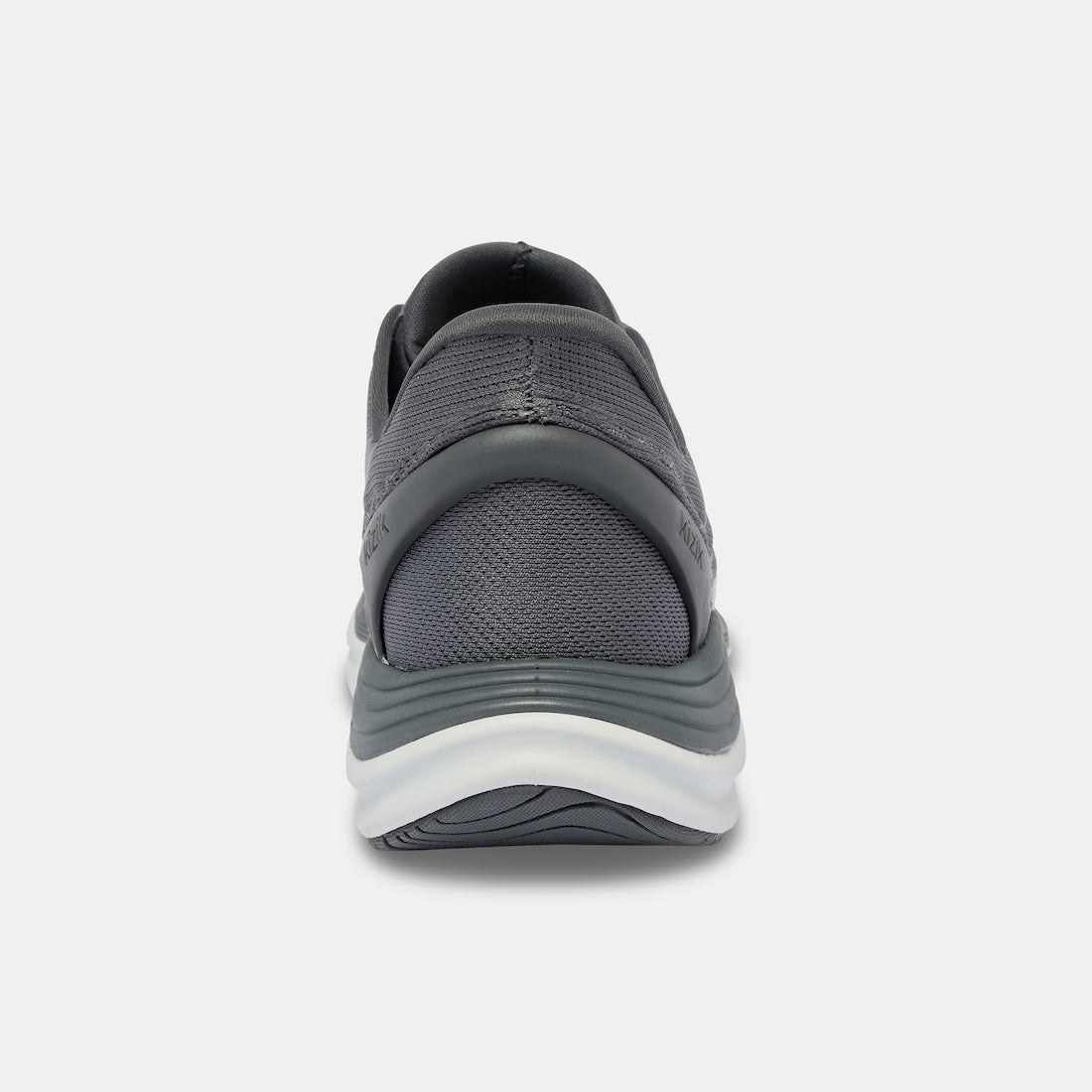 Kizik London Mens Castlerock Leather Slip-On Trainers with arch support, grey mesh upper, and cushioned sole.