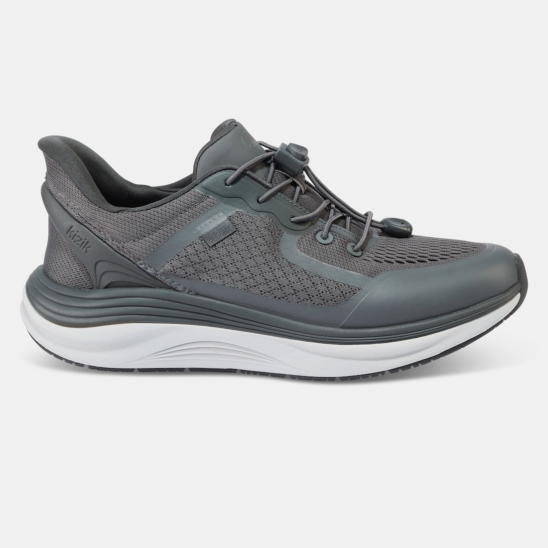 Kizik London Men's Castlerock Leather Slip-On Trainers with arch support, breathable mesh, and cushioned sole.
