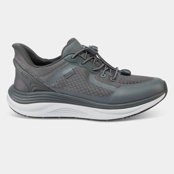Kizik London Men's Castlerock Leather Slip-On Trainers with arch support, breathable mesh, and cushioned sole.