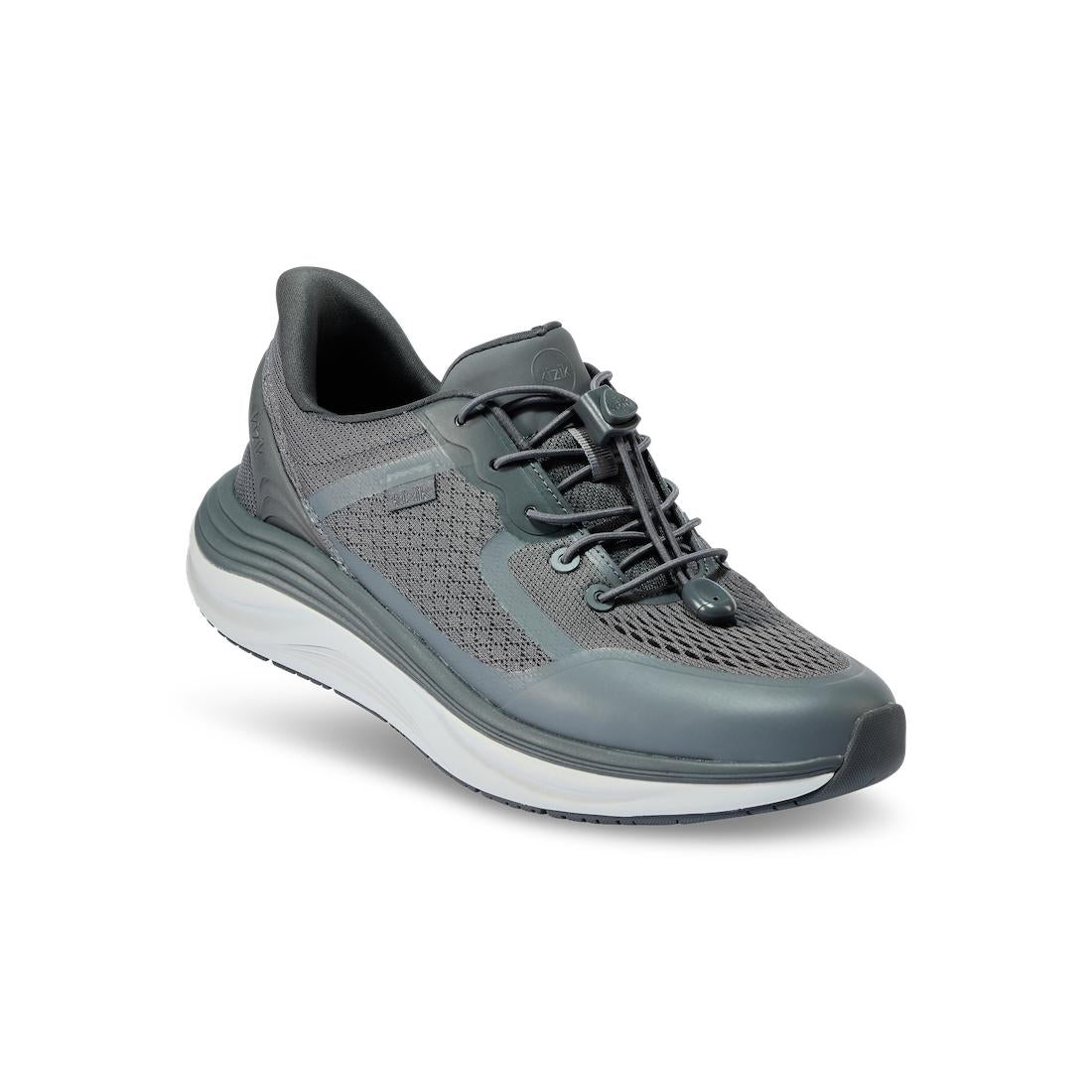 Kizik London men's Castlerock leather slip-on trainers with arch support, breathable mesh upper, and cushioned sole.