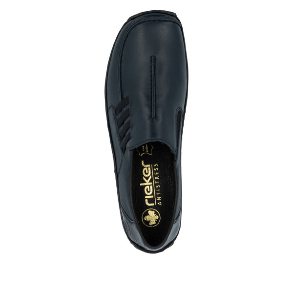 Rieker L1777-14 Ladies Blue Leather Slip On Shoes