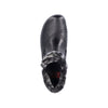 Rieker L1868-00  Ladies Black Side Zip Ankle Boots