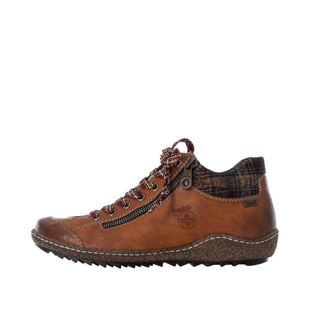 Rieker L7516-24 Ladies Brown Water Resistant Side Zip Shoes