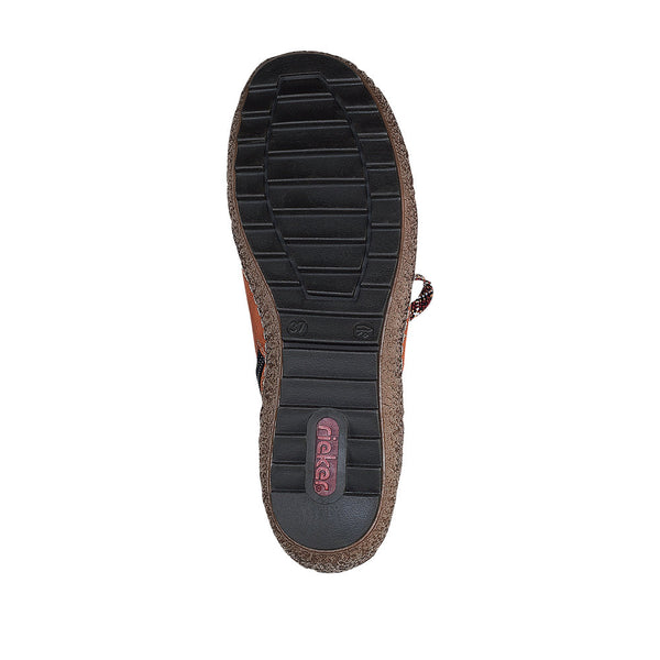 Rieker L7516-24 Ladies Brown Water Resistant Side Zip Shoes
