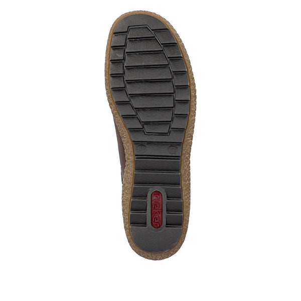 Rieker L7562-22 Ready2Go Ladies Brown Leather Water Resistant Slip On Shoes
