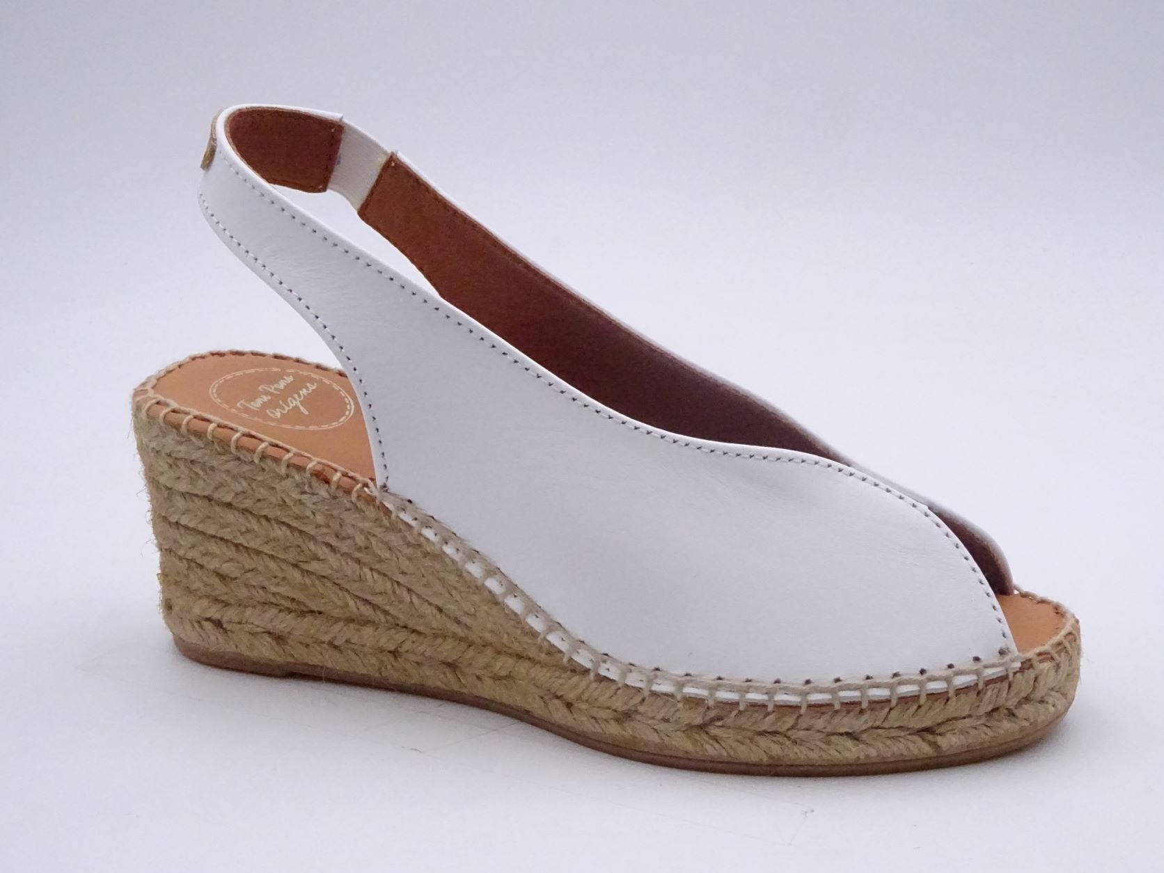 Toni Pons Laila-P Ladies  Spanish White Leather Pull On Sandals