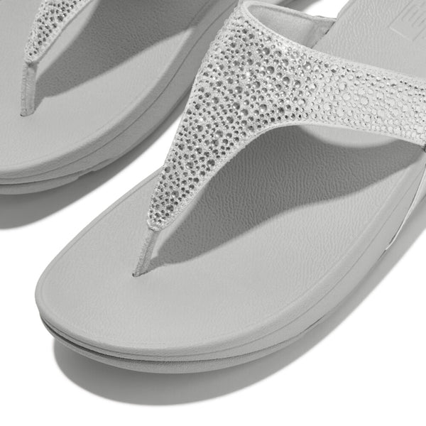 FitFlop JE3-011 Lulu Crystal Ladies Silver Slip On Sandals