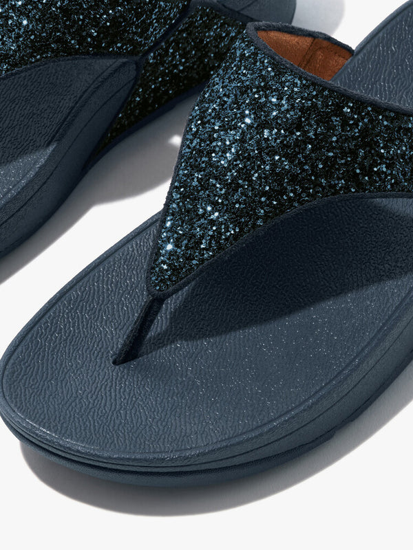 Fitflop X03-399 Lulu Glitter Ladies Midnight Navy Glitter Toe Post Sandals
