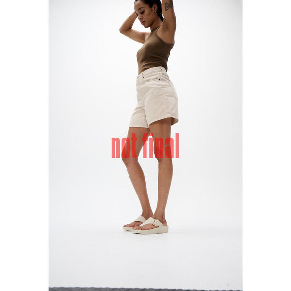 FitFlop JE9-A99 Lulu Resin Ladies Beige Leather Slip On Sandals