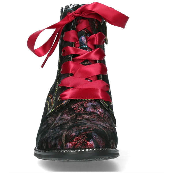 Laura Vita Emcmao 05 Ladies Cerise Leather Zip & Lace Ankle Boots-elevate your sole