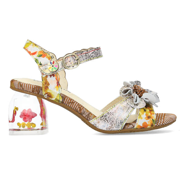 Laura Vita Framboiseo 03 Ladies Coffee Leather Touch Fastening Heels-elevate your sole
