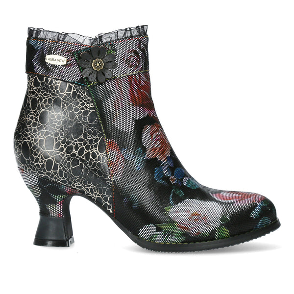 Laura Vita Gicgaso 12 Ladies Black Leather Side Zip Ankle Boots-elevate your sole