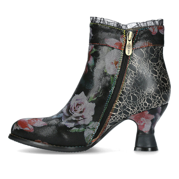 Laura Vita Gicgaso 12 Ladies Black Leather Side Zip Ankle Boots-elevate your sole