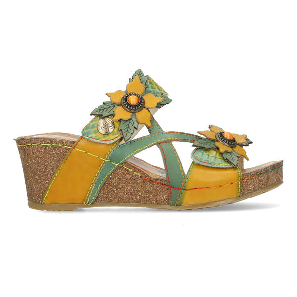 Laura Vita Jacpono 43 Ladies Green Leather Touch Fastening Shoes-elevate your sole