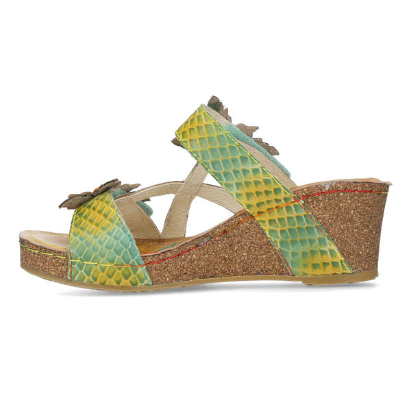 Laura Vita Jacpono 43 Ladies Green Leather Touch Fastening Shoes-elevate your sole