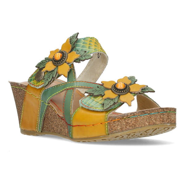 Laura Vita Jacpono 43 Ladies Green Leather Touch Fastening Shoes-elevate your sole