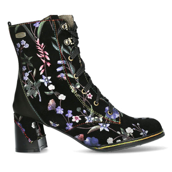 Laura Vita Komalo 24 Ladies Blue Leather & Textile Zip & Lace Ankle Boots-elevate your sole