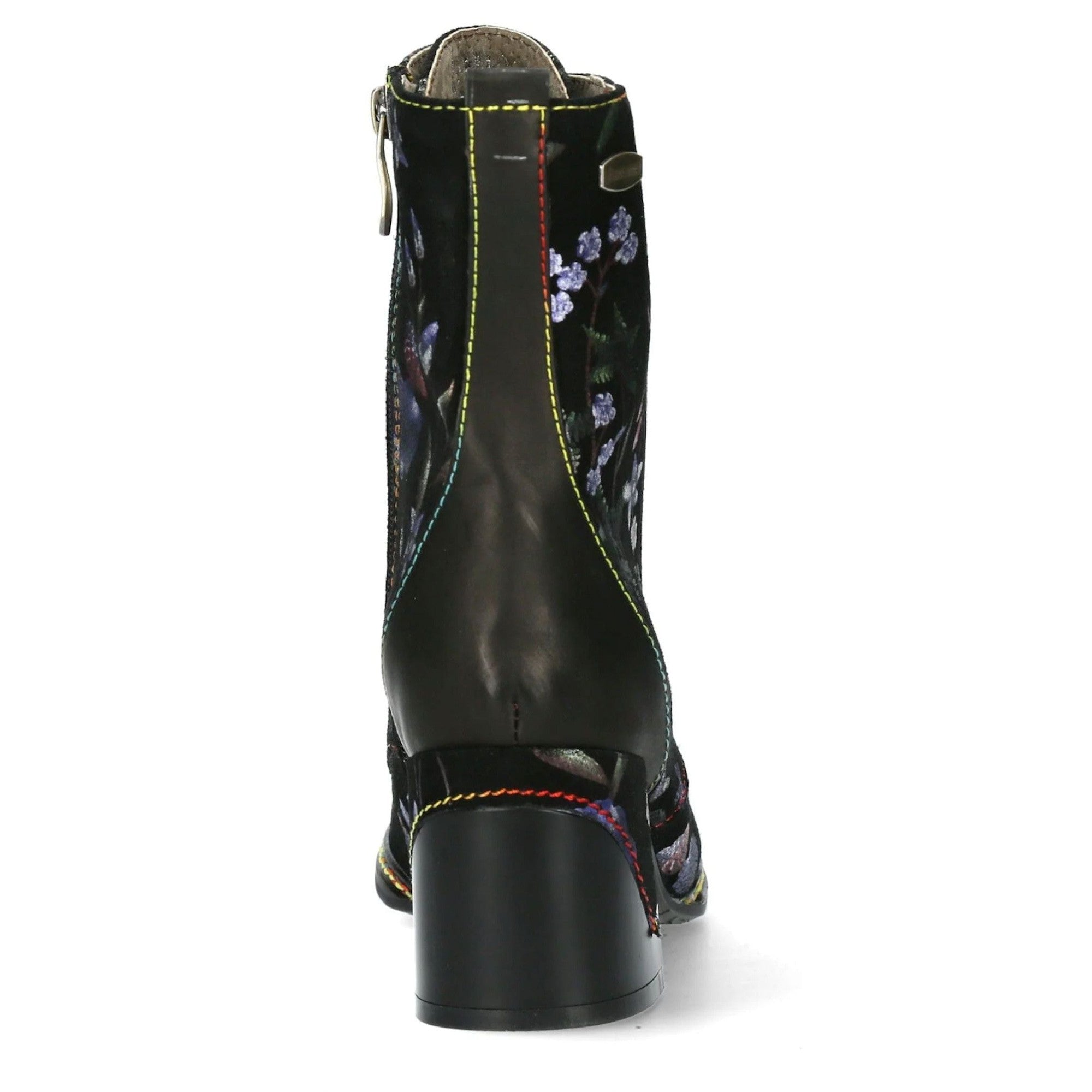 Laura Vita Komalo 24 Ladies Blue Leather & Textile Zip & Lace Ankle Boots-elevate your sole