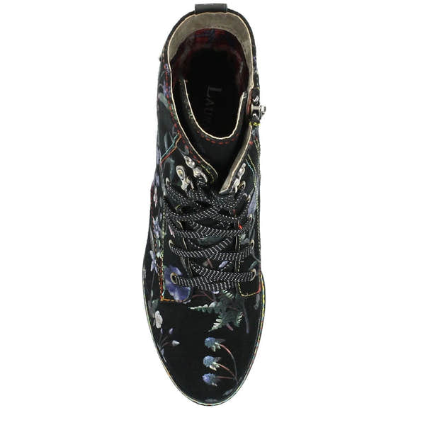 Laura Vita Komalo 24 Ladies Blue Leather & Textile Zip & Lace Ankle Boots-elevate your sole