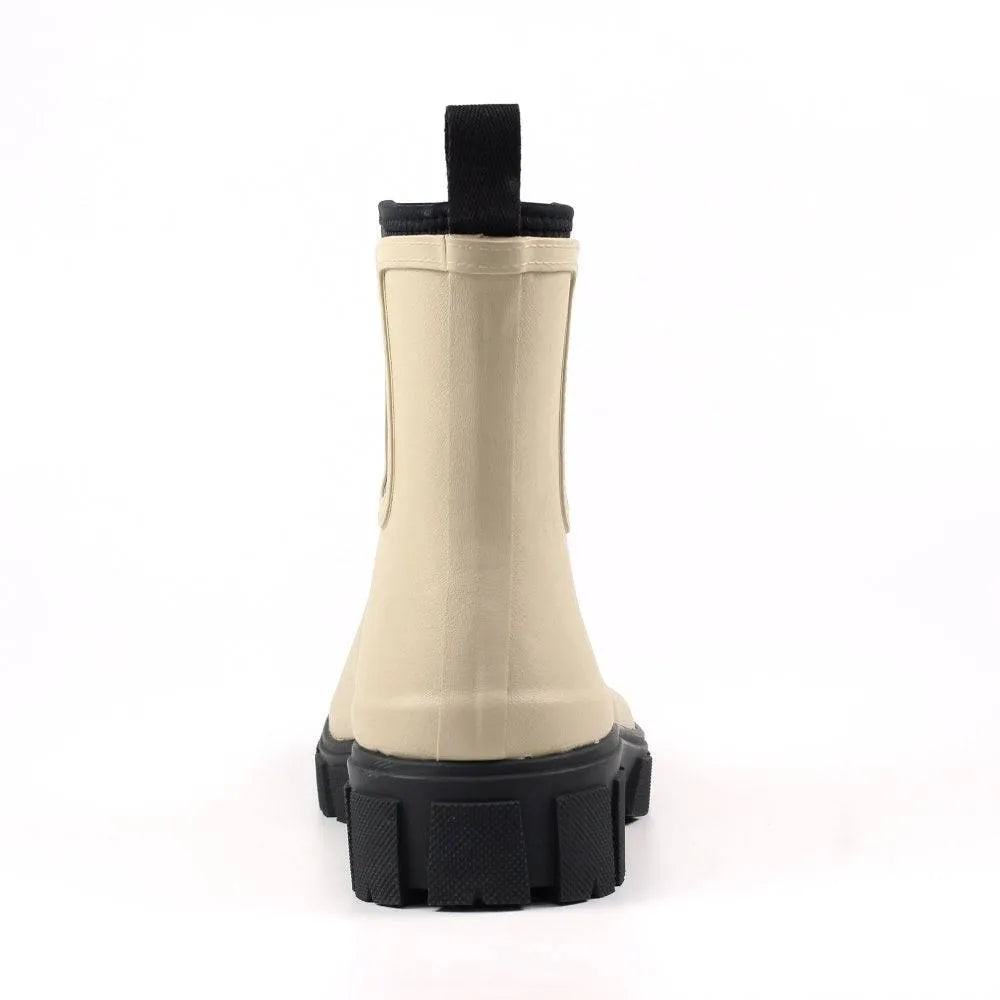 Lazy Dogs Lake Ladies Cream Waterproof Elasticated Wellies-elevate your sole