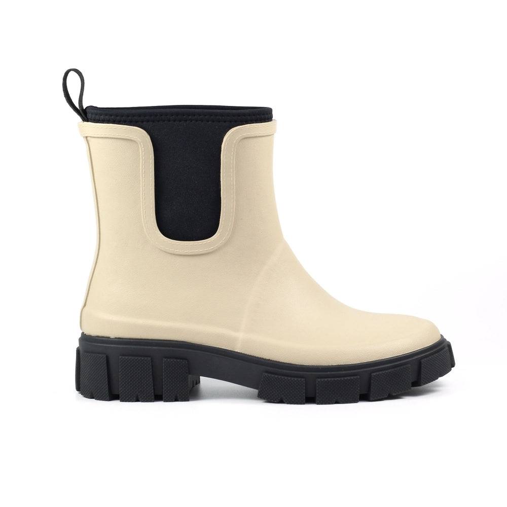 Lazy Dogs Lake Ladies Cream Waterproof Elasticated Wellies-elevate your sole