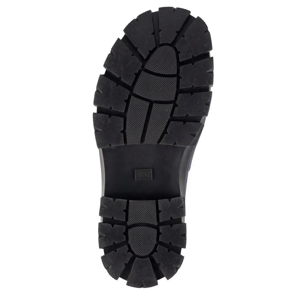 Lazy Dogs Lake Ladies Navy Waterproof Elasticated Wellies, rubber sole with traction, size 4/5, suitable for wet weather.