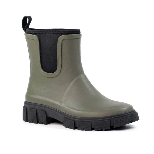 Lazy Dogs Lake Ladies Olive Waterproof Elasticated Wellies-elevate your sole