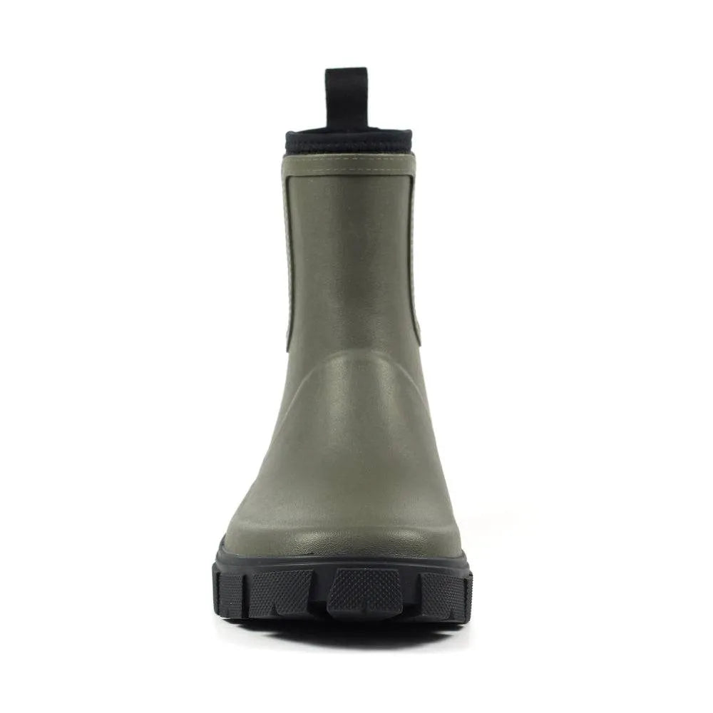Lazy Dogs Lake Ladies Olive Waterproof Elasticated Wellies-elevate your sole