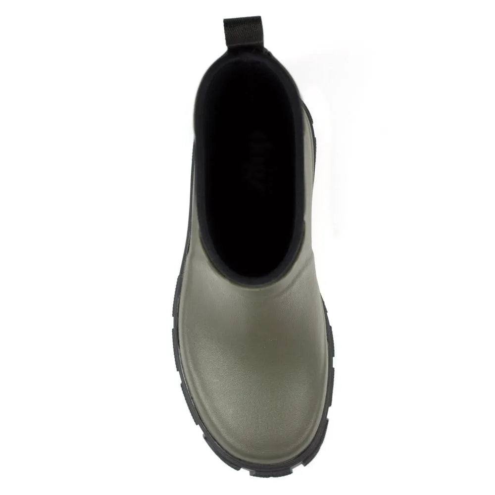 Lazy Dogs Lake Ladies Olive Waterproof Elasticated Wellies-elevate your sole