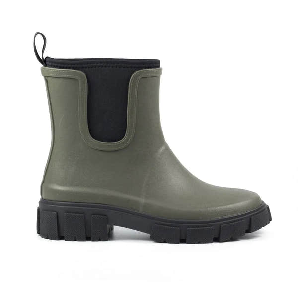 Lazy Dogs Lake Ladies Olive Waterproof Elasticated Wellies-elevate your sole