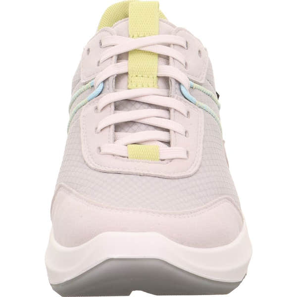 Legero Bliss women's grey waterproof textile lace-up trainers with pastel accents and cushioned sole.