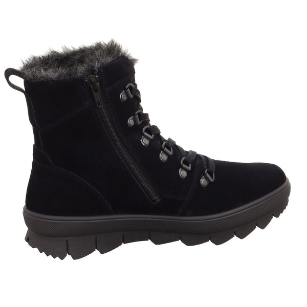 Legero 2-000530-8000 Novara Ocean Navy Waterproof Suede Zip & Lace Ankle Boots-elevate your sole