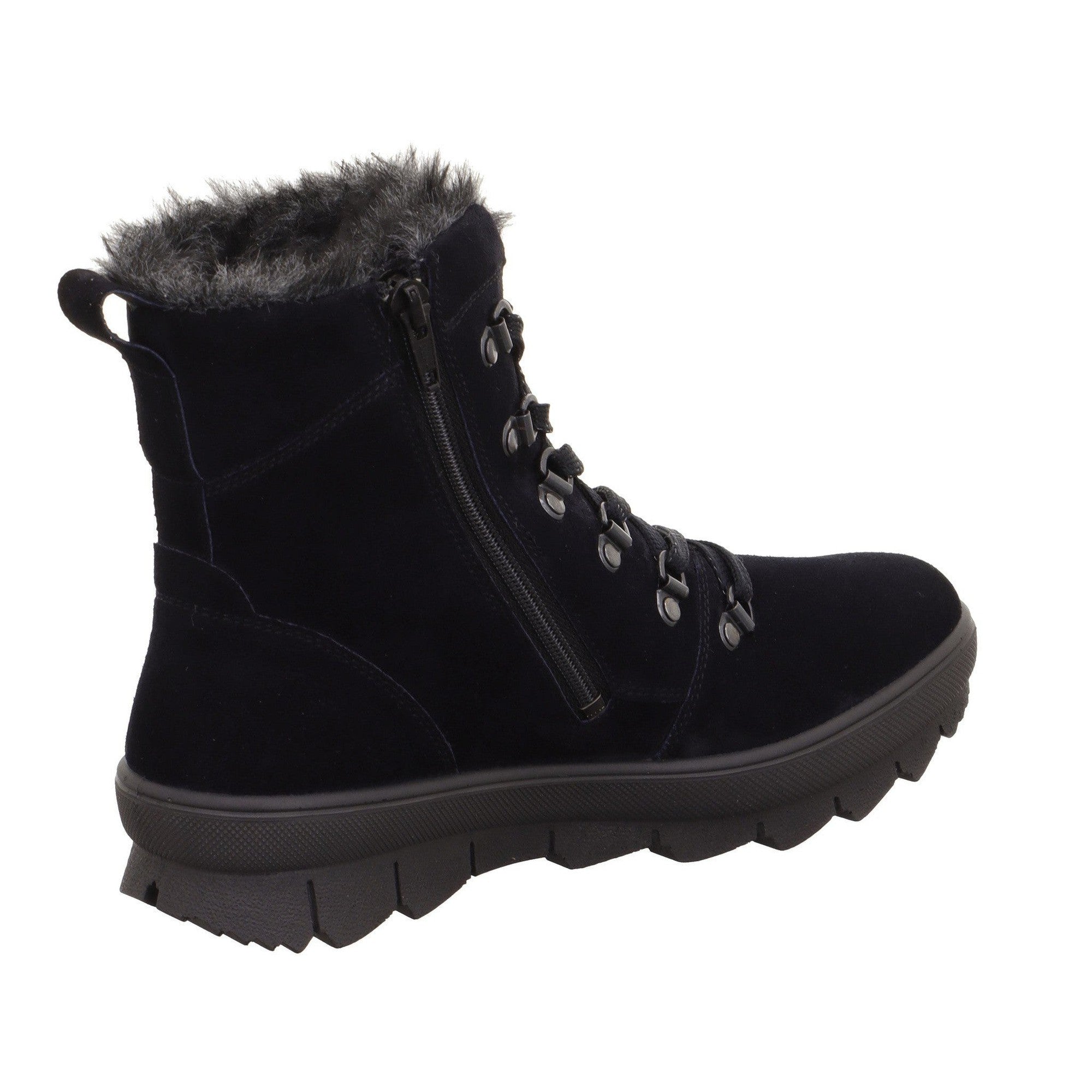 Legero 2-000530-8000 Novara Ocean Navy Waterproof Suede Zip & Lace Ankle Boots-elevate your sole