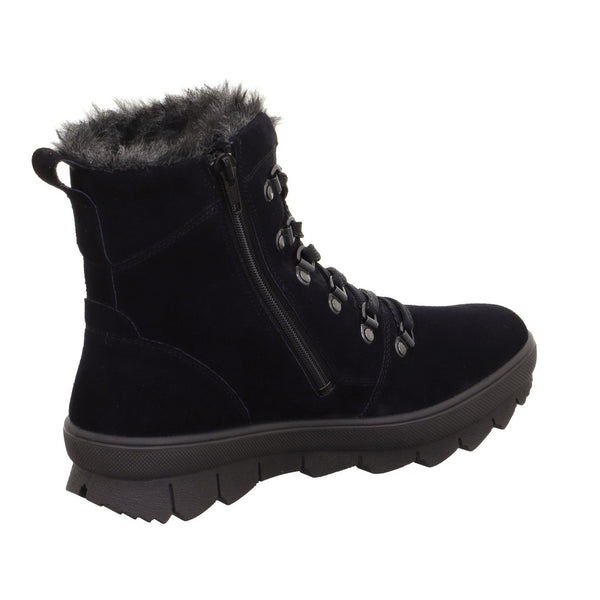 Legero 2-000530-8000 Novara Ocean Navy Waterproof Suede Zip & Lace Ankle Boots-elevate your sole