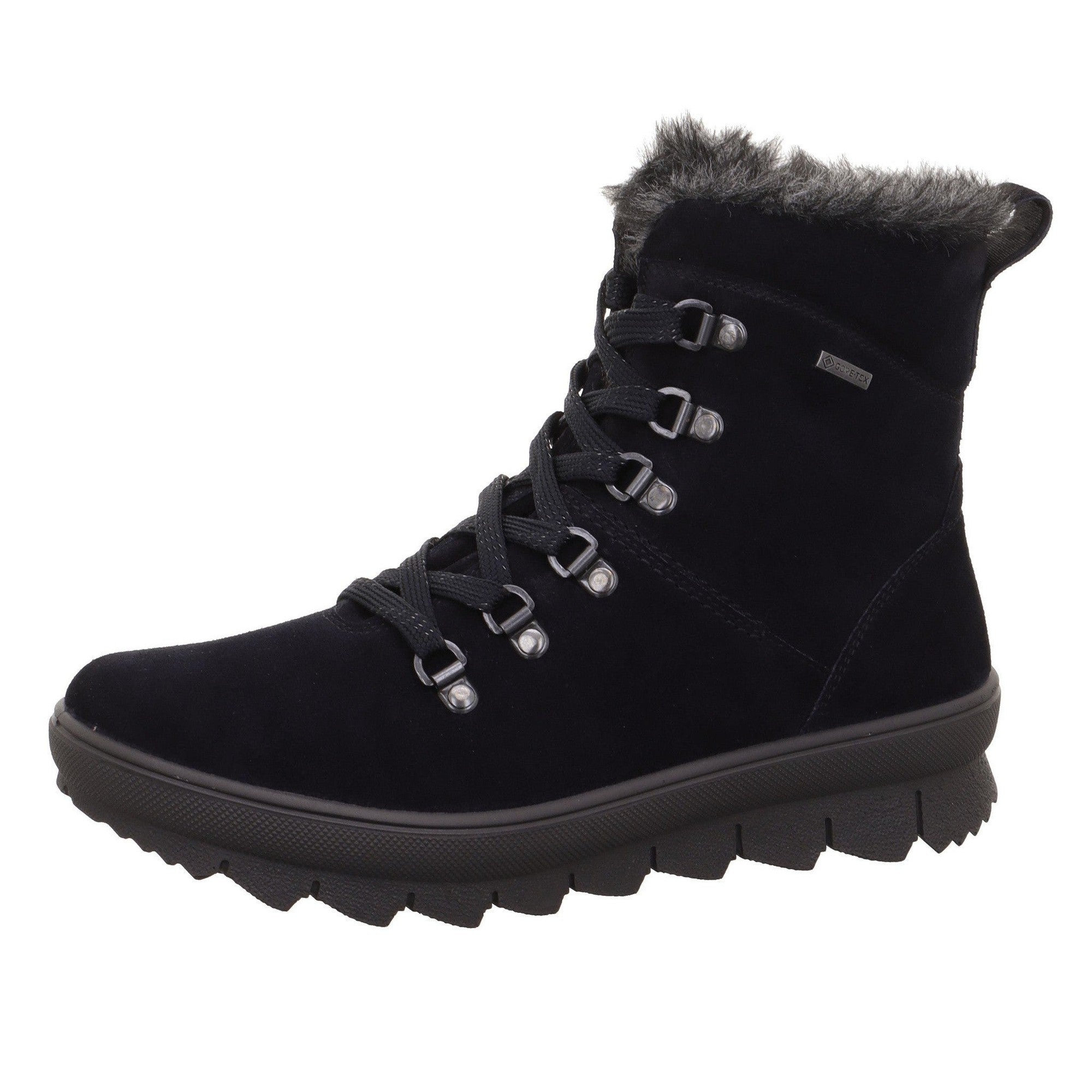 Legero 2-000530-8000 Novara Ocean Navy Waterproof Suede Zip & Lace Ankle Boots-elevate your sole
