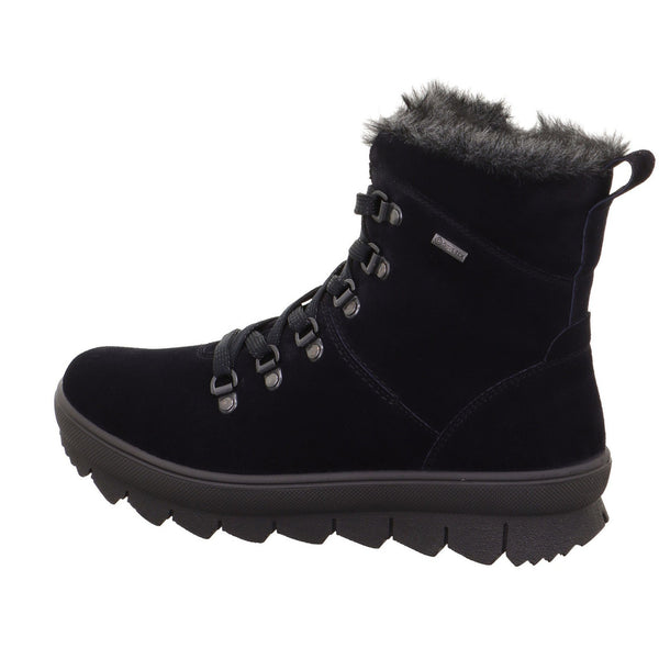 Legero 2-000530-8000 Novara Ocean Navy Waterproof Suede Zip & Lace Ankle Boots-elevate your sole