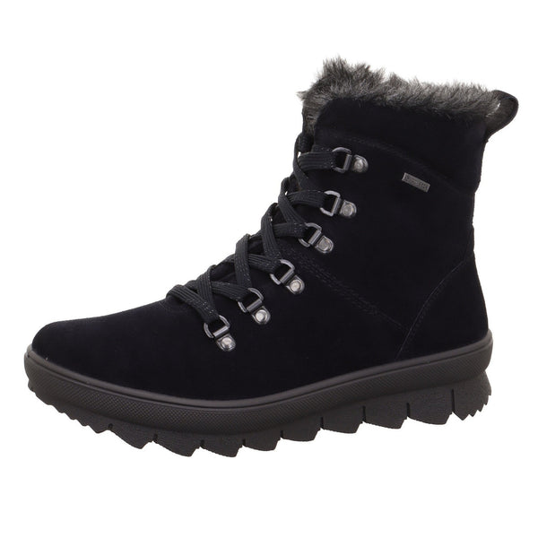 Legero 2-000530-8000 Novara Ocean Navy Waterproof Suede Zip & Lace Ankle Boots-elevate your sole