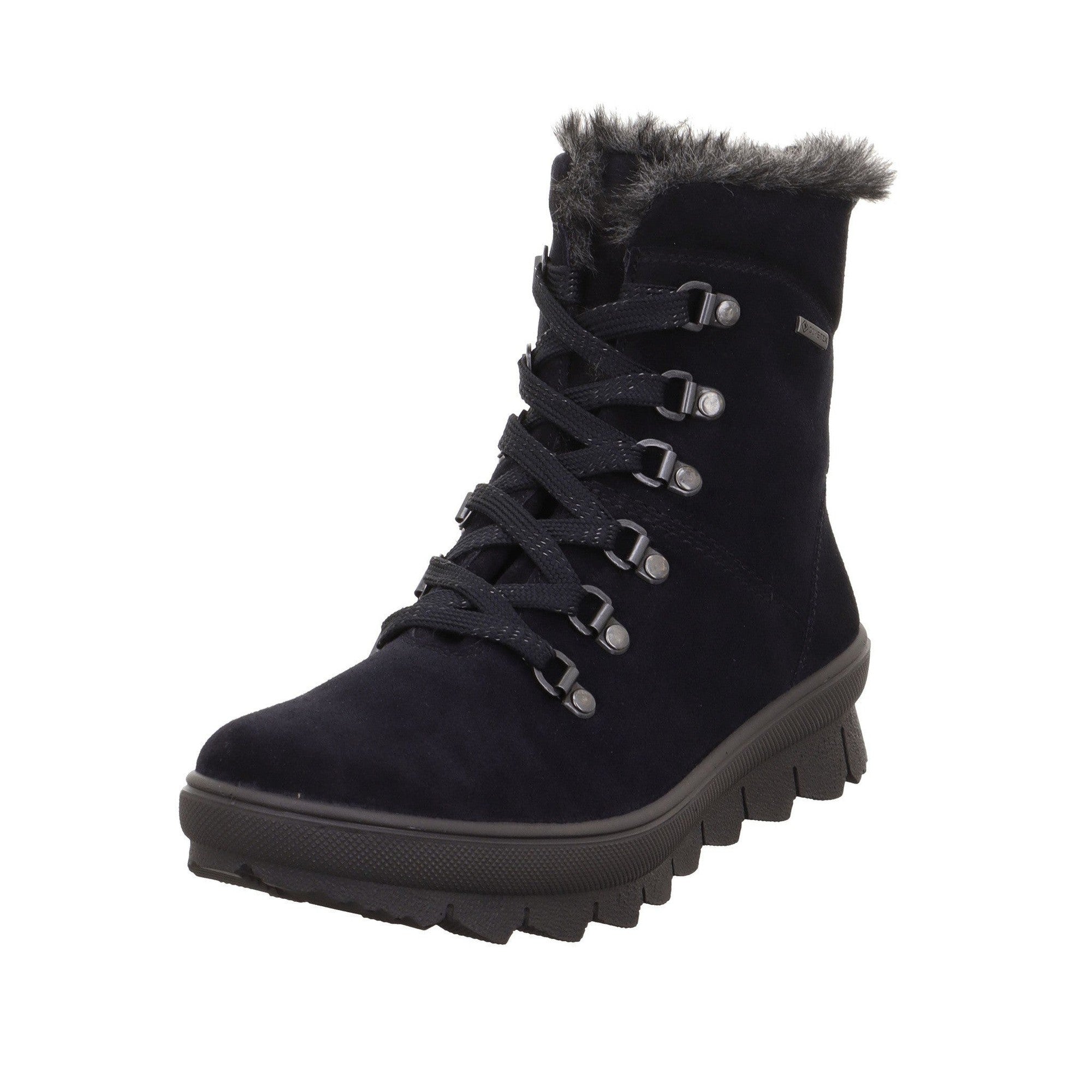 Legero 2-000530-8000 Novara Ocean Navy Waterproof Suede Zip & Lace Ankle Boots-elevate your sole