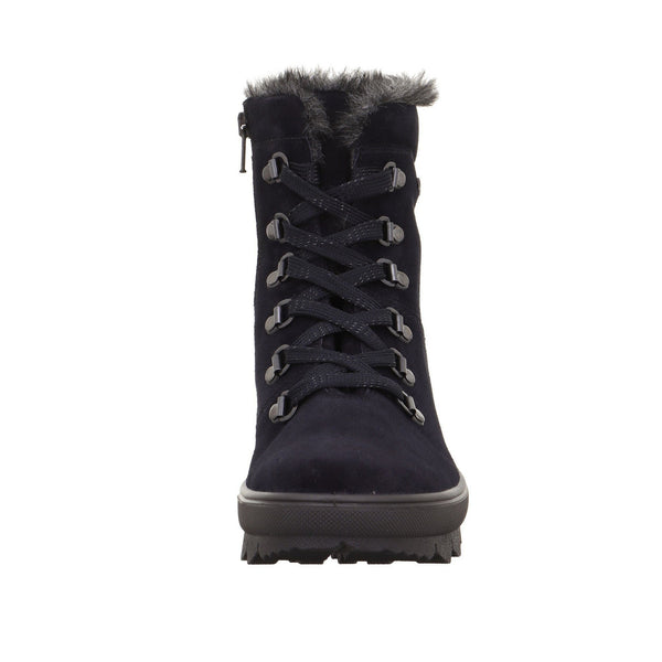 Legero 2-000530-8000 Novara Ocean Navy Waterproof Suede Zip & Lace Ankle Boots-elevate your sole