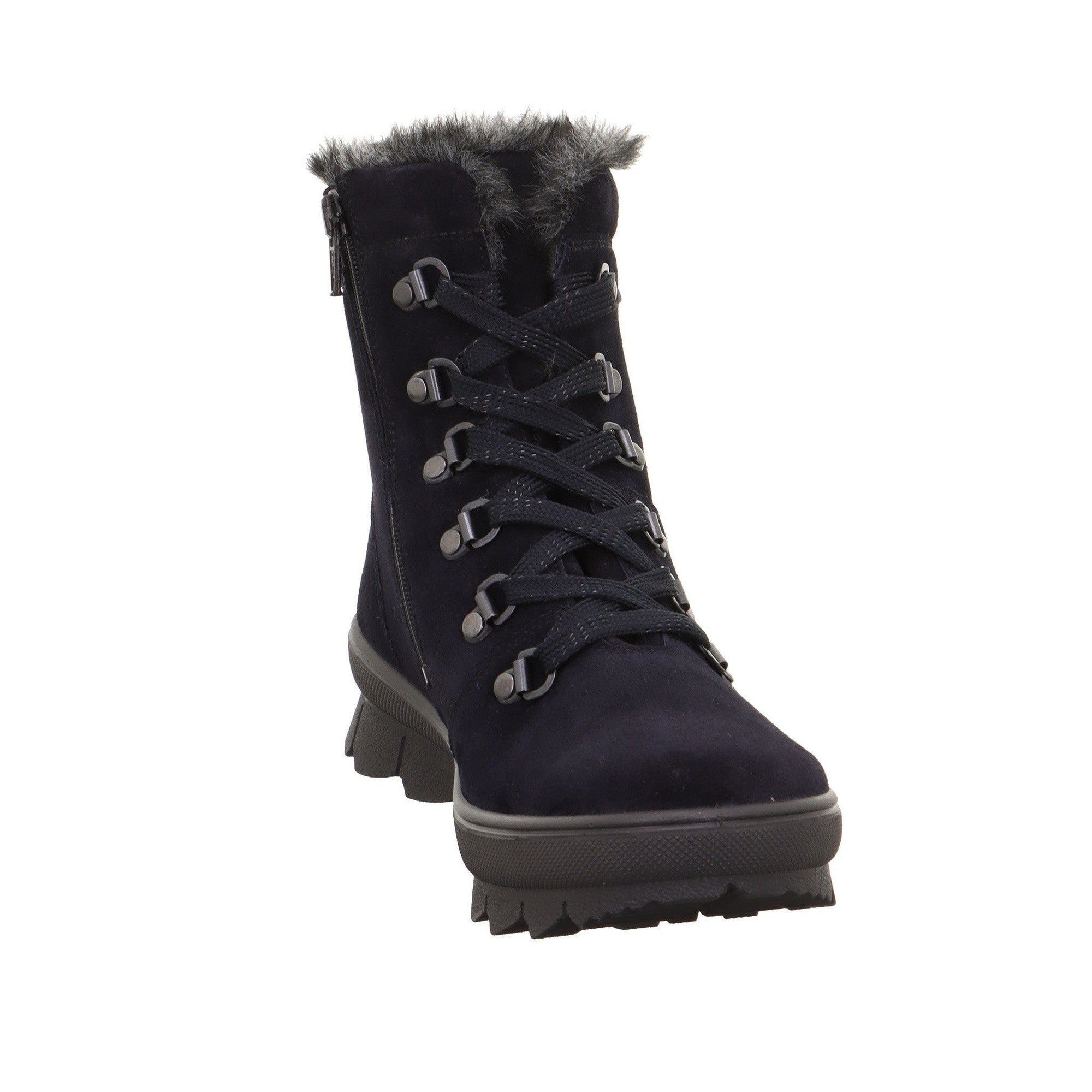 Legero 2-000530-8000 Novara Ocean Navy Waterproof Suede Zip & Lace Ankle Boots-elevate your sole