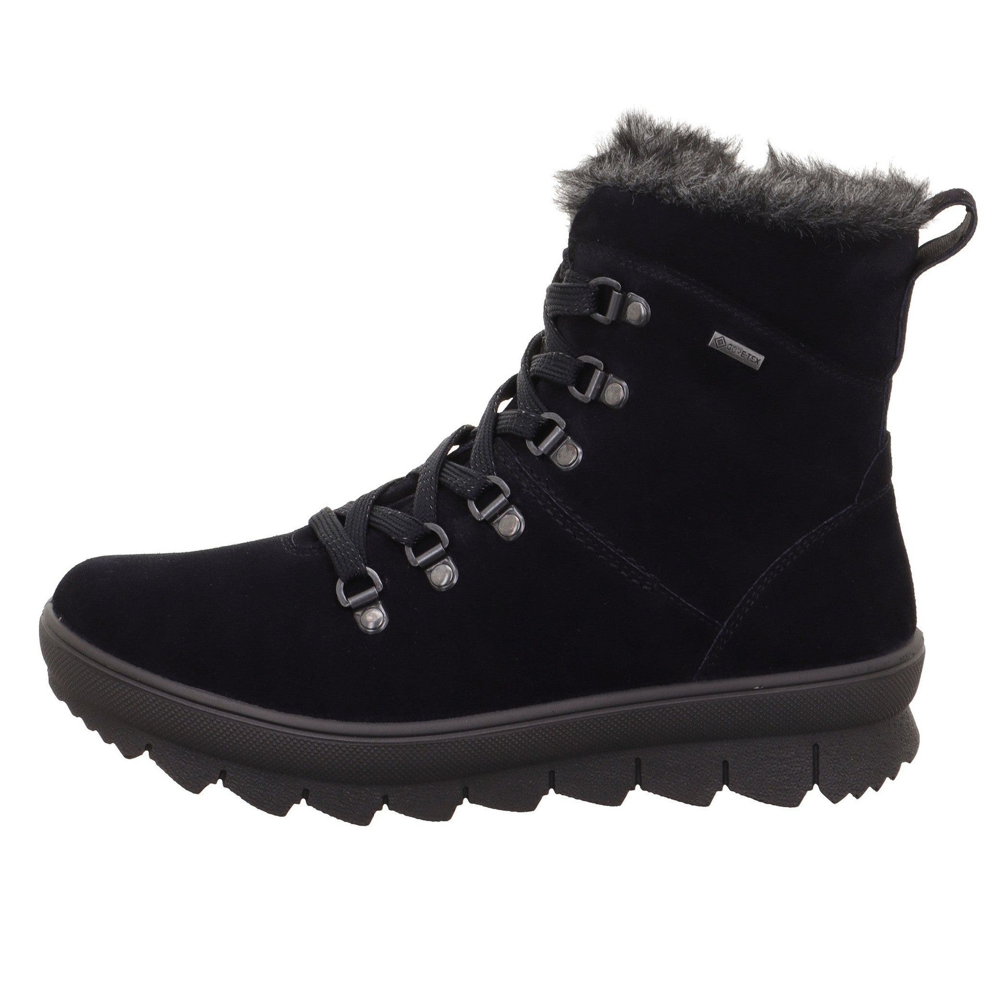 Legero 2-000530-8000 Novara Ocean Navy Waterproof Suede Zip & Lace Ankle Boots-elevate your sole