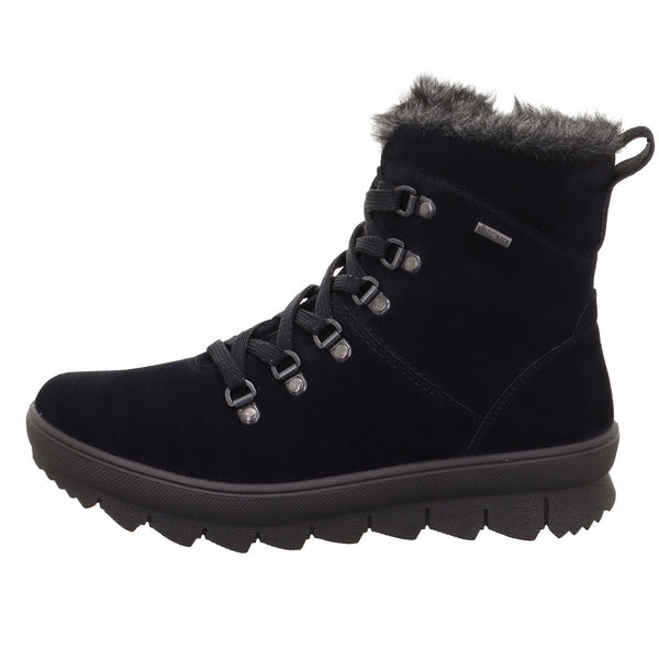 Legero 2-000530-8000 Novara Ocean Navy Waterproof Suede Zip & Lace Ankle Boots-elevate your sole